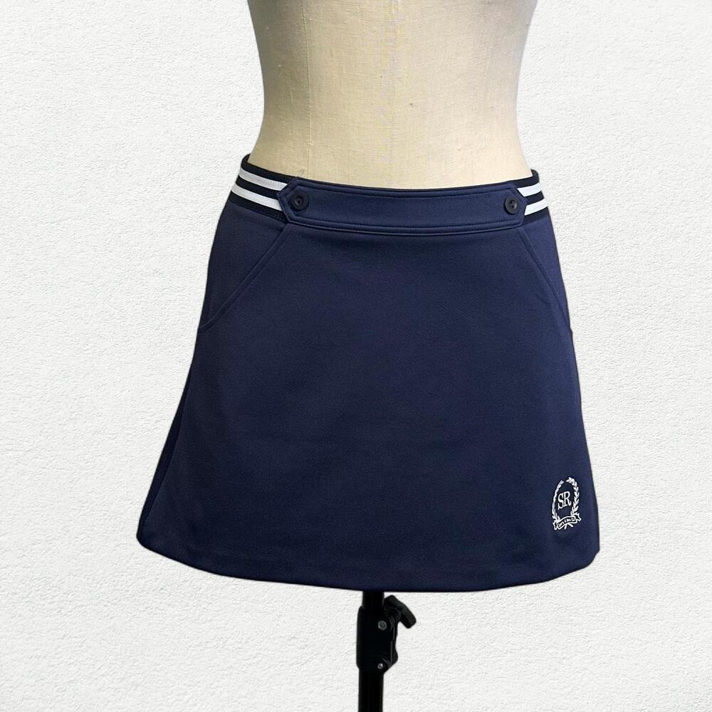 Sporty & Rich Tennis Club Kelly Mini Skirt in Navy Blue & White